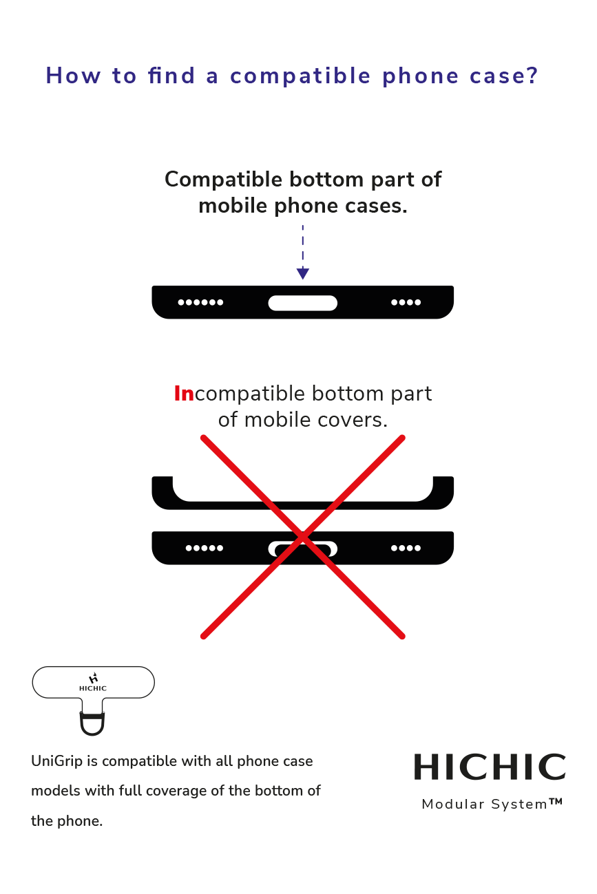 PEVNÉ TEXTILNÍ POUTKO NA TELEFON HICHIC UniGrip AllBLack