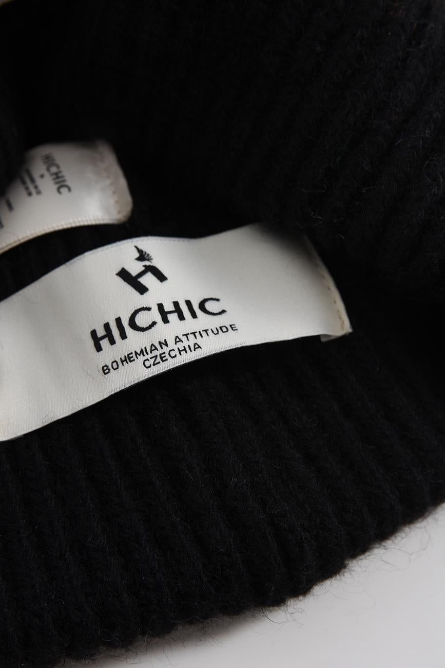 ČERNÁ KAŠMÍROVÁ ČEPICE BEANIE HICHIC LuxeKnit