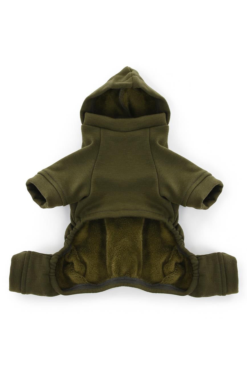 ZATEPLENÝ OBLEČEK PRO PSA KHAKI HICHIC Hoodie DOGverall