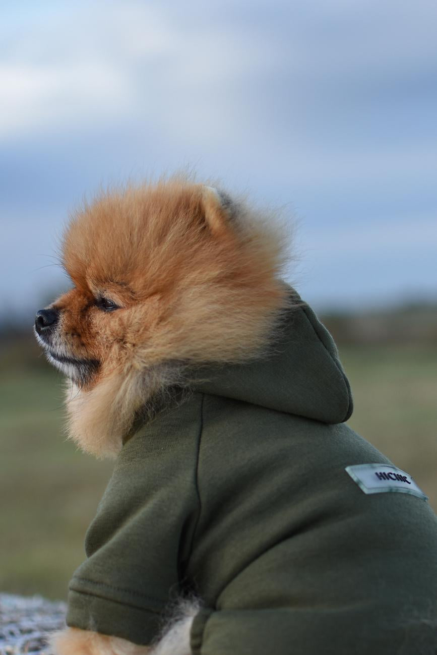 ZATEPLENÝ OBLEČEK PRO PSA KHAKI HICHIC Hoodie DOGverall