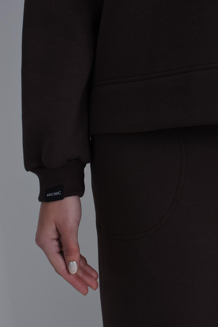 HNĚDÁ MIKINA S KAPUCÍ HICHIC BeGandalf Hoodie
