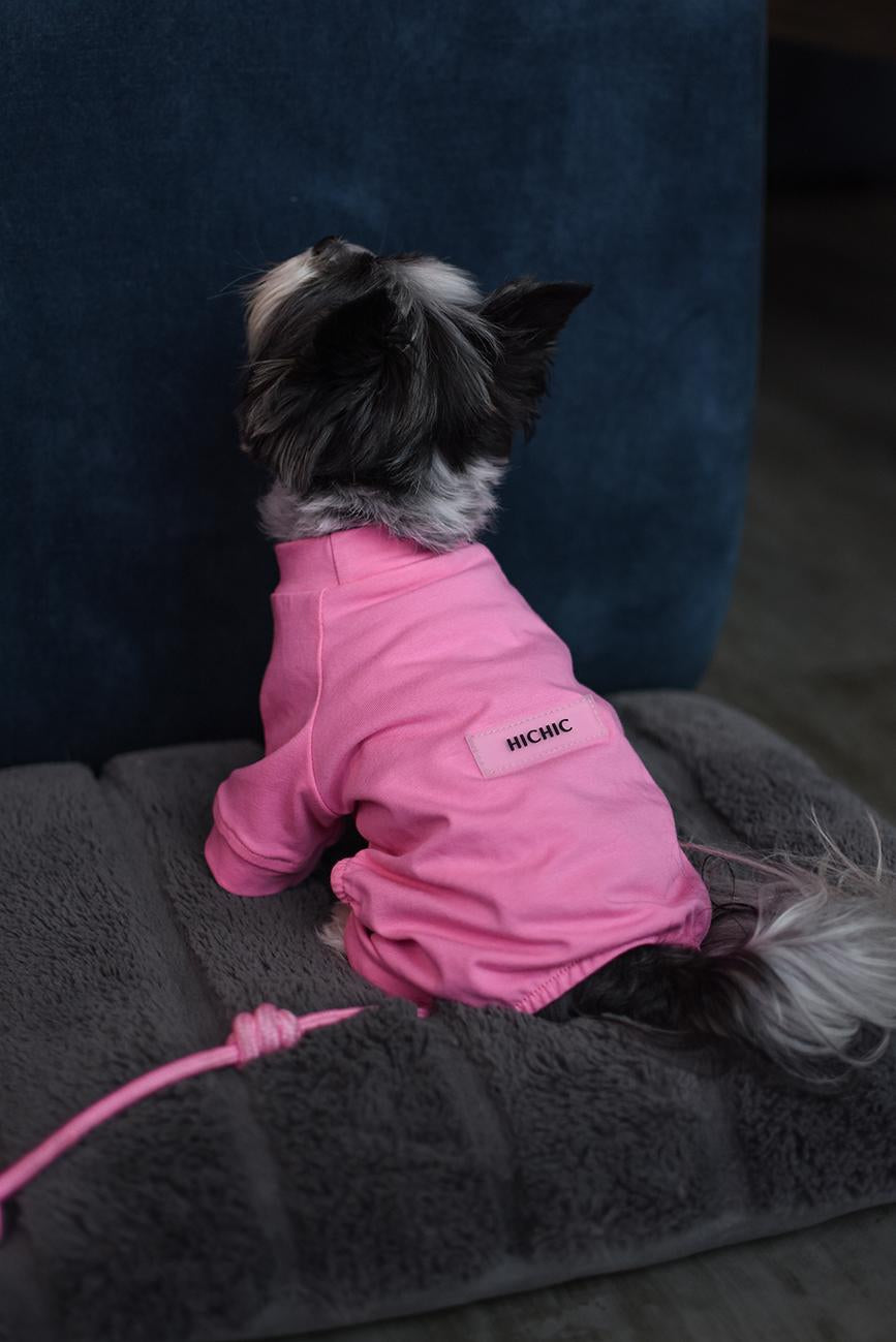 OBLEČEK PRO POMERANIANA HICHIC DOGverall růžový
