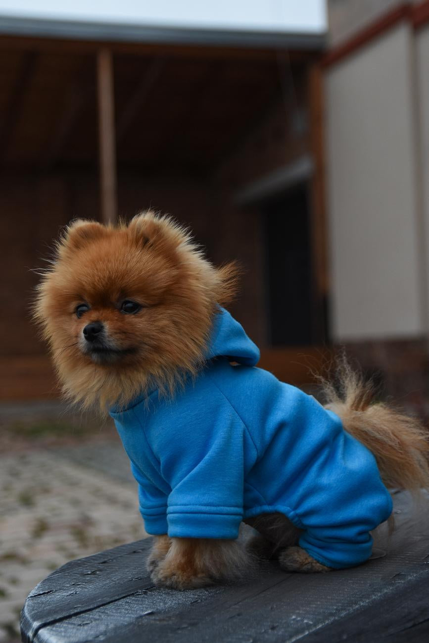 MODRÝ OVERAL PRO PSA S KAPUCÍ HICHIC Hoodie DOGverall