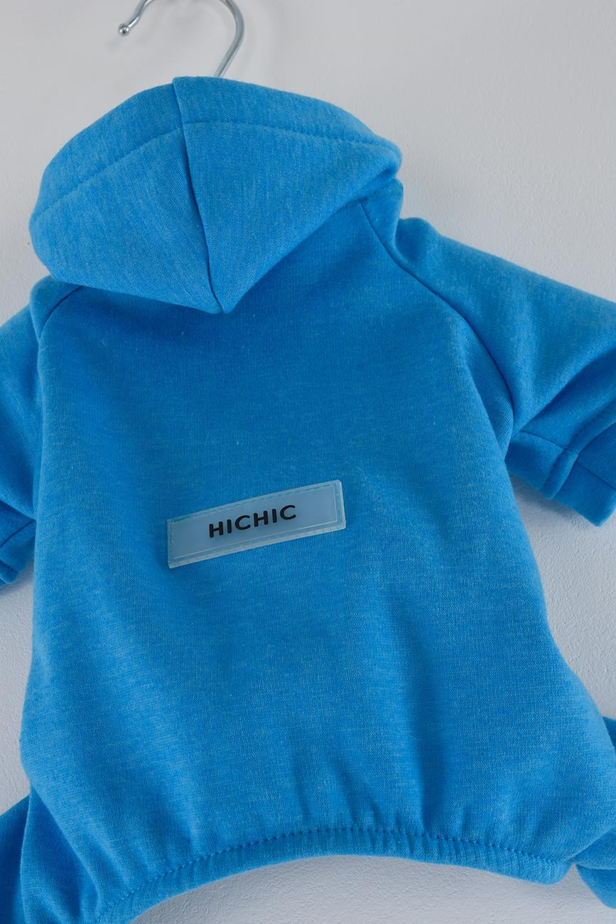 MODRÝ OVERAL PRO PSA S KAPUCÍ HICHIC Hoodie DOGverall