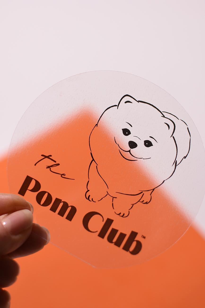 PRŮHLEDNÁ SAMOLEPKA POMERANIAN 60 mm The Pom Club