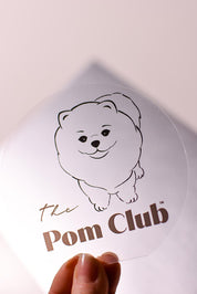 PRŮHLEDNÁ SAMOLEPKA NA AUTO POMERANIAN 130 mm The Pom Club