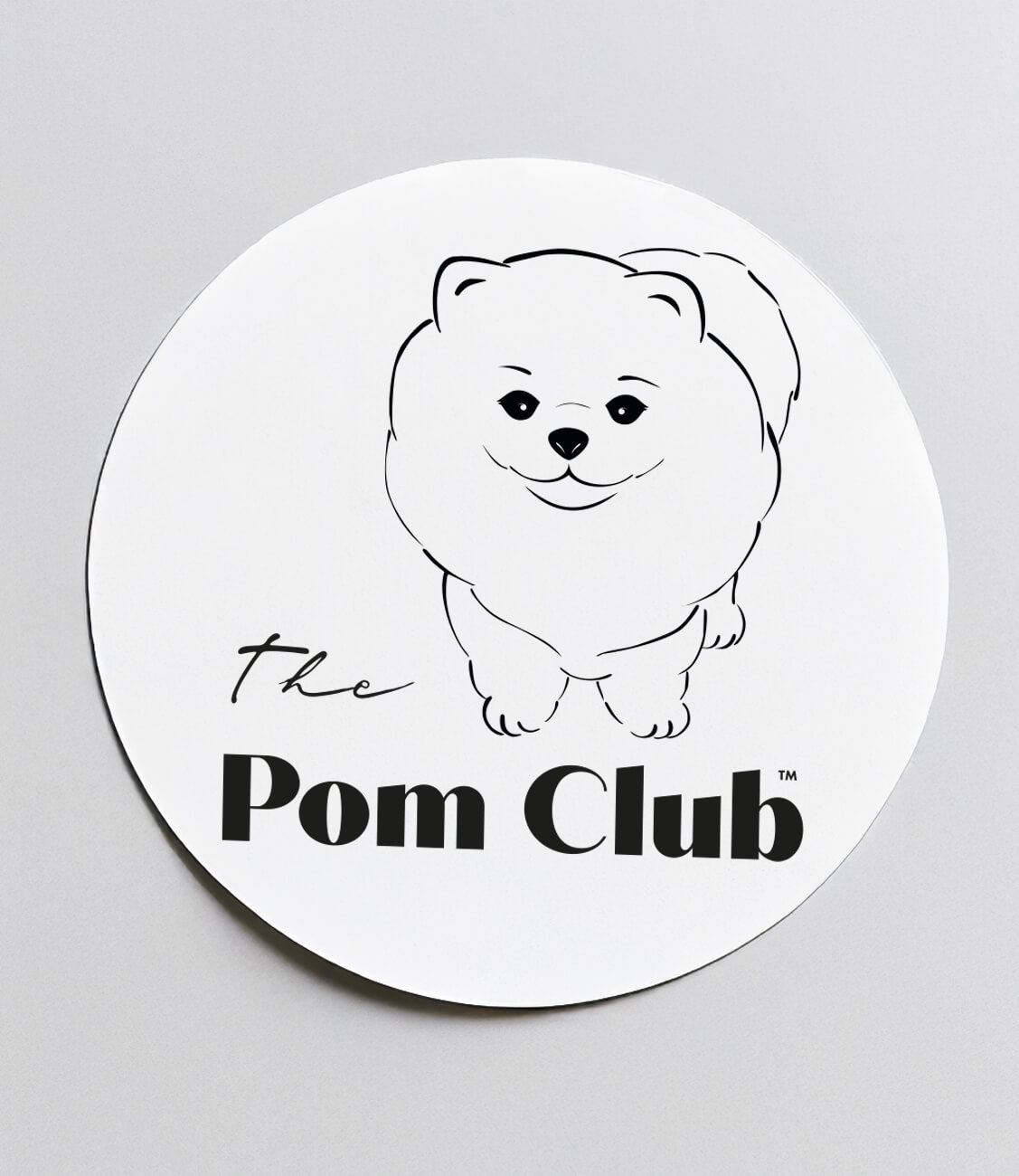 BÍLÁ SAMOLEPKA POMERANIAN 130 mm The Pom Club