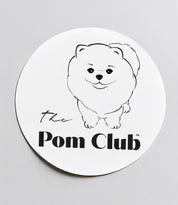 BÍLÁ SAMOLEPKA POMERANIAN 130 mm The Pom Club