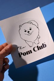 BÍLÁ SAMOLEPKA POMERANIAN 130 mm The Pom Club