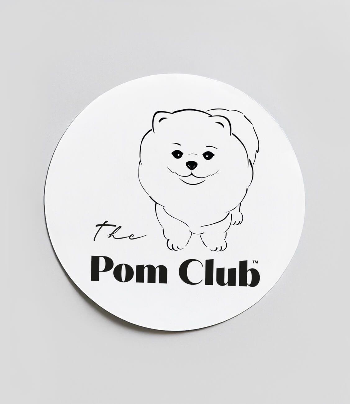 BÍLÁ SAMOLEPKA 110 mm The Pom Club