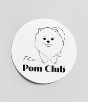 BÍLÁ SAMOLEPKA 110 mm The Pom Club