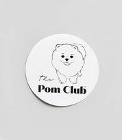 BÍLÁ SAMOLEPKA S POMERANIANEM 90 mm The Pom Club