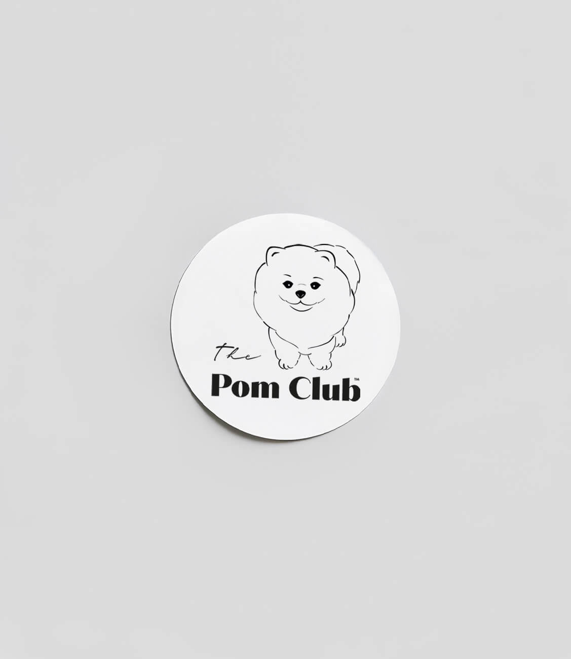 BÍLÁ SAMOLEPKA POMERANIAN 60 mm The Pom Club