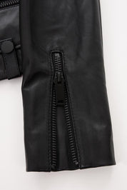 BLACK ZIPPER LEATHER JACKET HICHIC Denerys