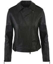 BLACK ZIPPER LEATHER JACKET HICHIC Denerys