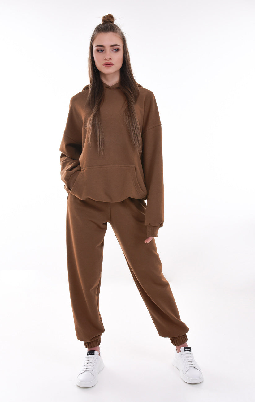 TEPLÁKY OVERSIZED HNĚDÉ HICHIC SweetPants