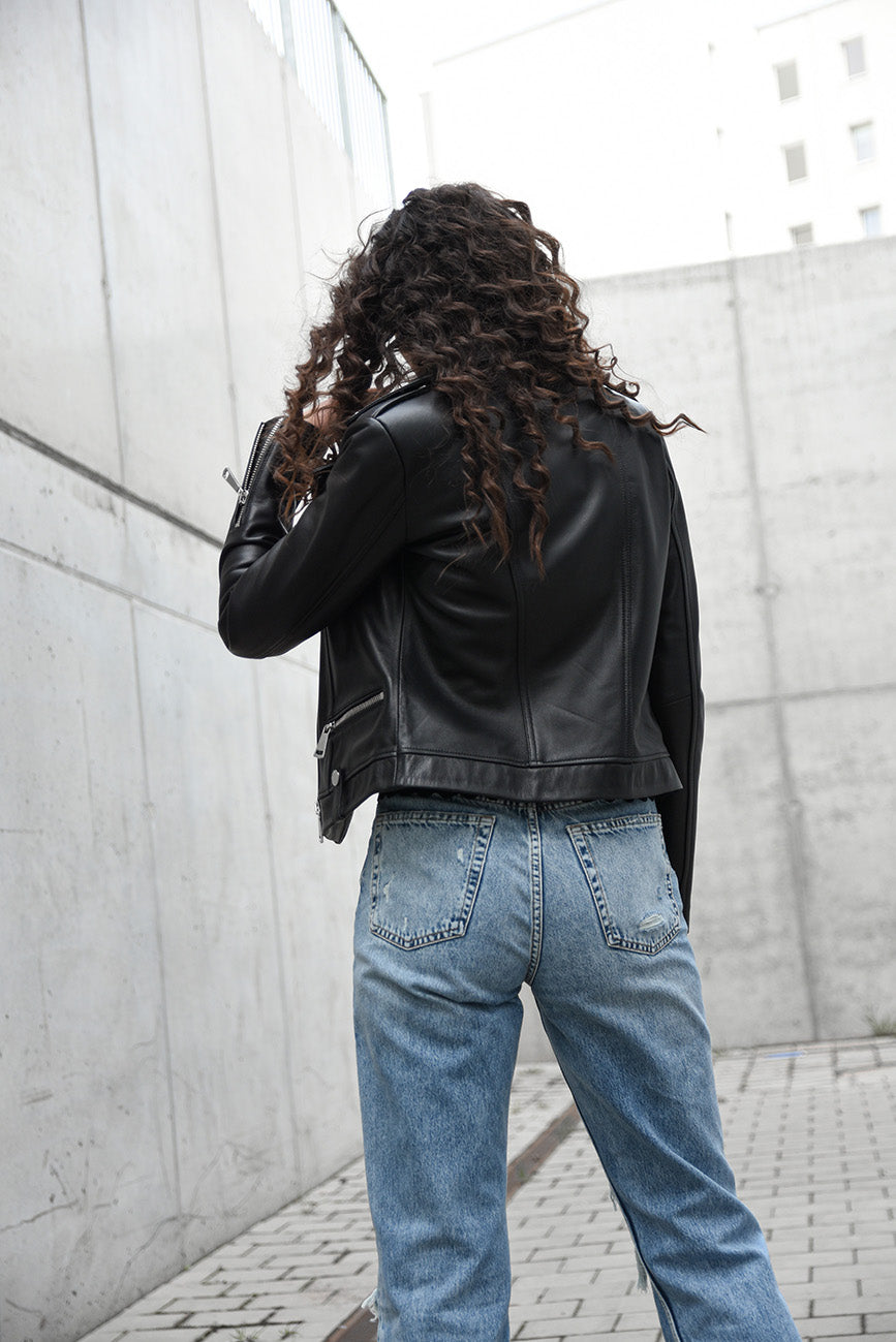 BLACK LEATHER JACKET HICHIC Denerys