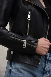 BLACK LEATHER JACKET HICHIC Denerys