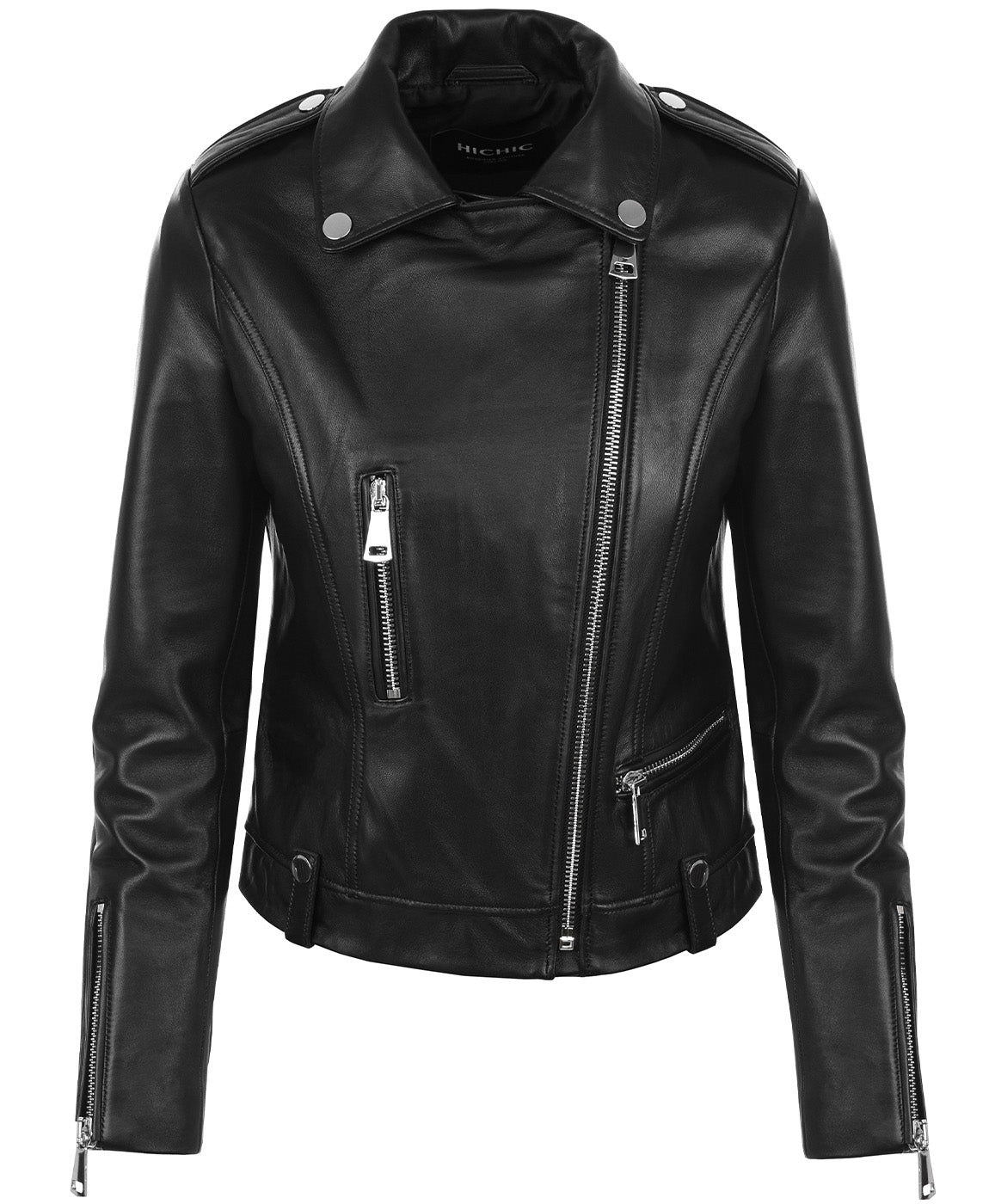 BLACK LEATHER JACKET HICHIC Denerys