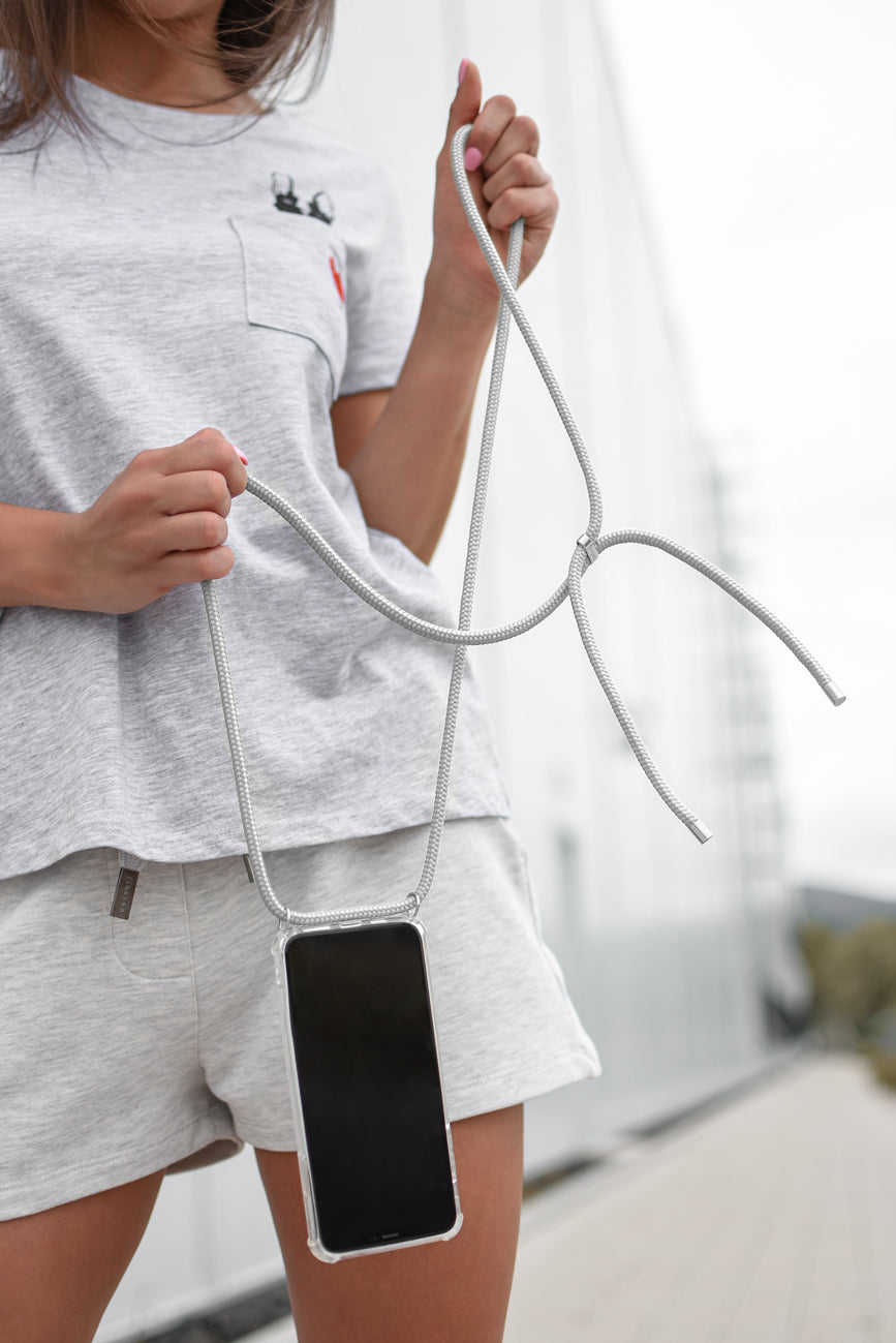 OBAL NA MOBIL NA KRK / CROSSBODY šedý HICHIC