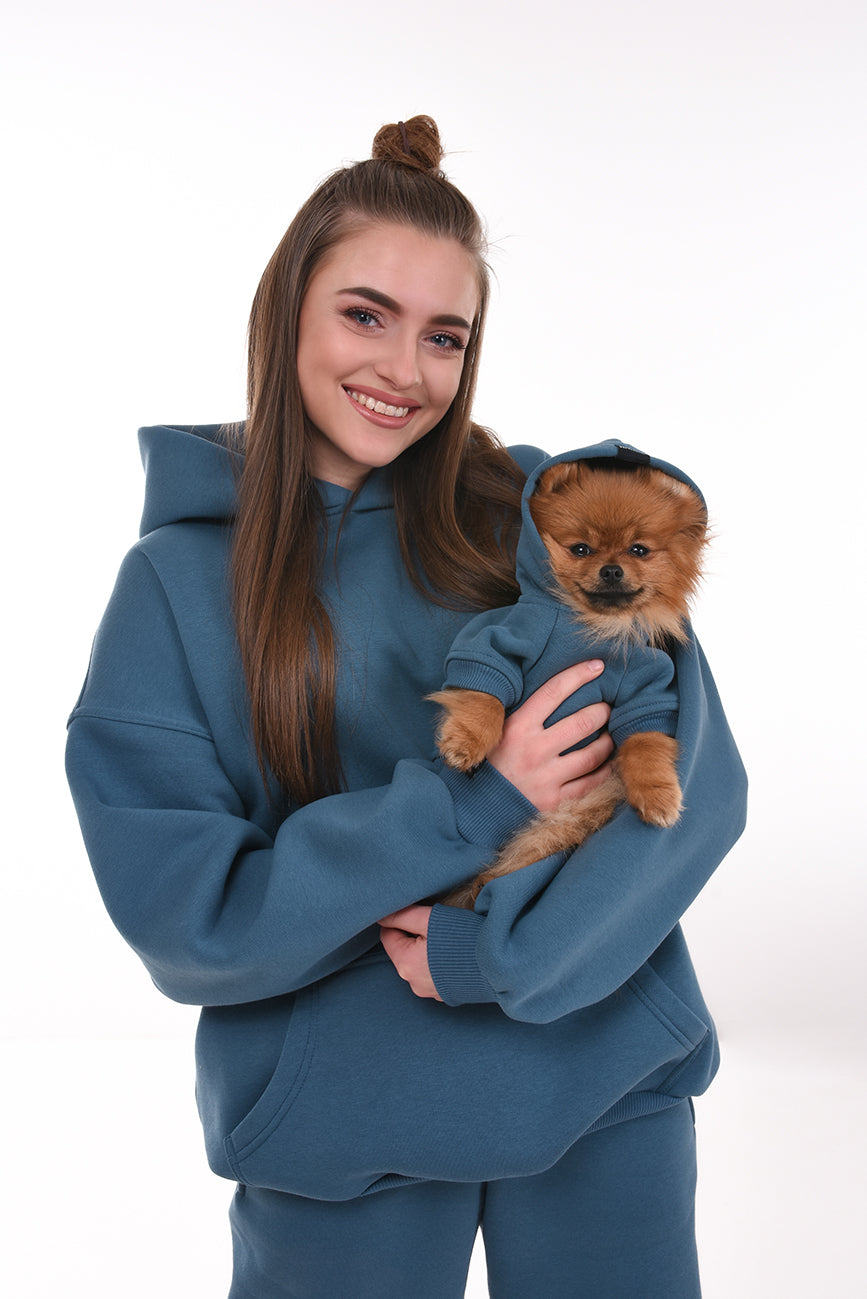 OVERSIZED MIKINA S KAPUCÍ MODRÁ HICHIC Moodie