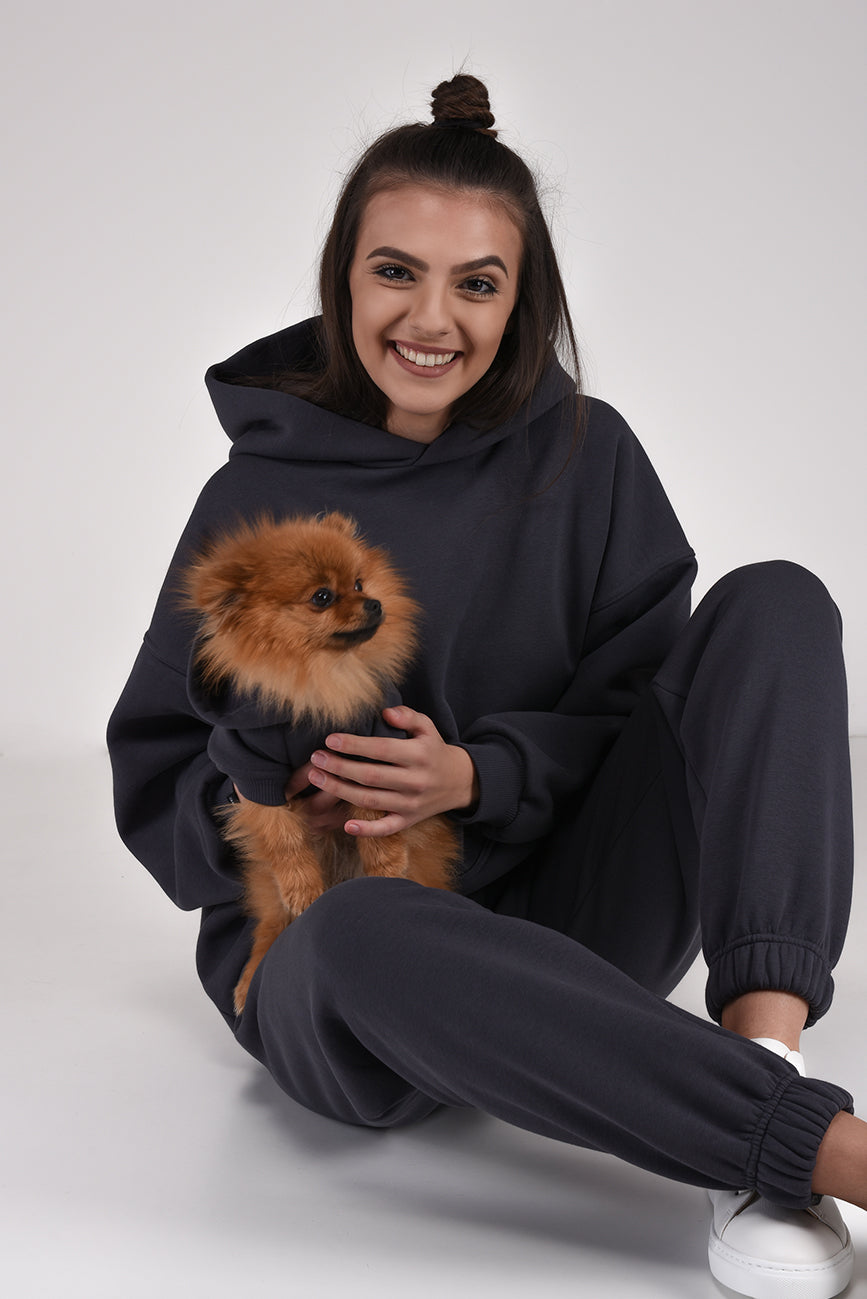 OVERSIZED MIKINA S KAPUCÍ ANTRACIT HICHIC Moodie