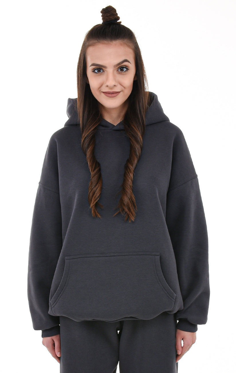 OVERSIZED MIKINA S KAPUCÍ ANTRACIT HICHIC Moodie