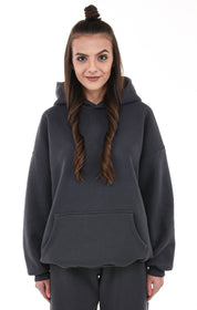 OVERSIZED MIKINA S KAPUCÍ ANTRACIT HICHIC Moodie