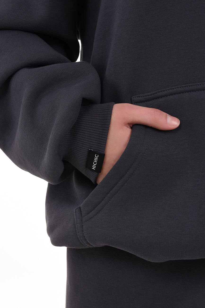 OVERSIZED MIKINA S KAPUCÍ ANTRACIT HICHIC Moodie