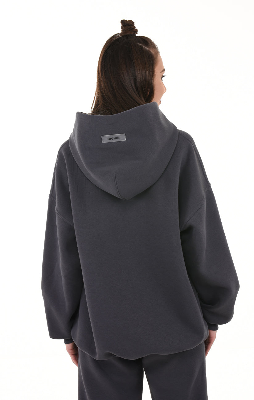 OVERSIZED MIKINA S KAPUCÍ ANTRACIT HICHIC Moodie