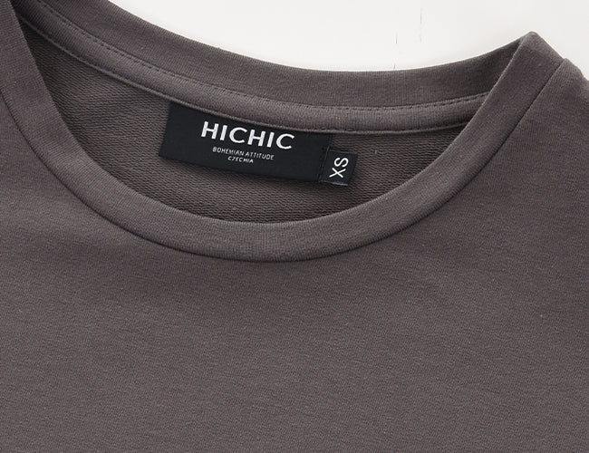 TEPLÁKOVÉ ŠATY S KAPSAMI šedé HICHIC Mina