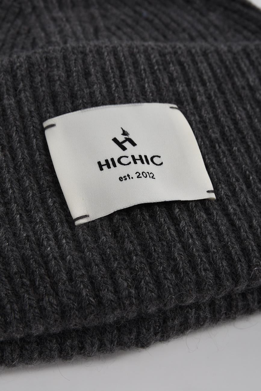 ANTHRACITE CASHMERE BEANIE HICHIC LuxeKnit