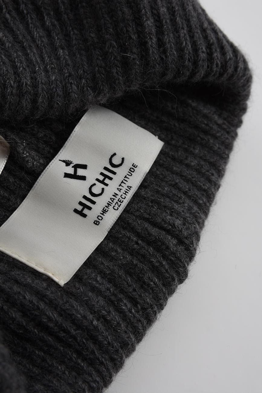 ANTHRACITE CASHMERE BEANIE HICHIC LuxeKnit