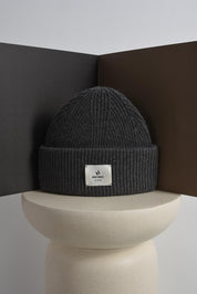 ANTHRACITE CASHMERE BEANIE HICHIC LuxeKnit