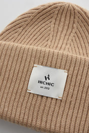 BEIGE HAT BEANIE HICHIC LuxeKnit