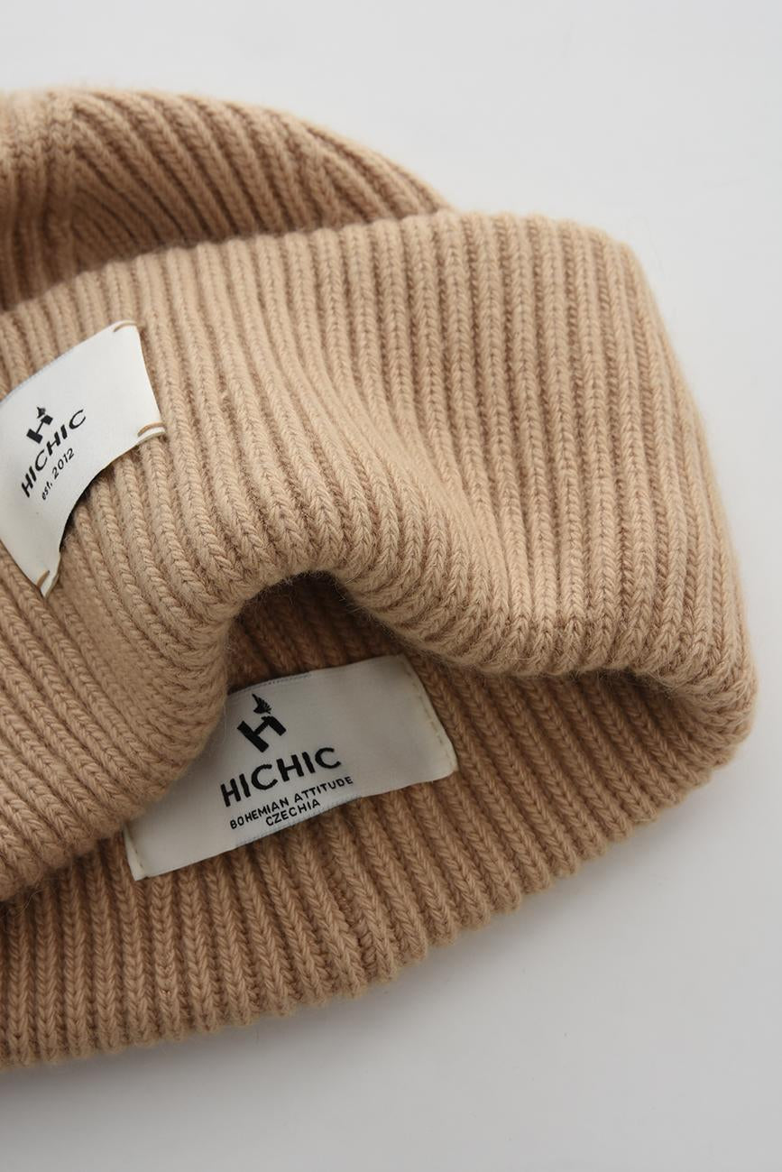 BEIGE HAT BEANIE HICHIC LuxeKnit