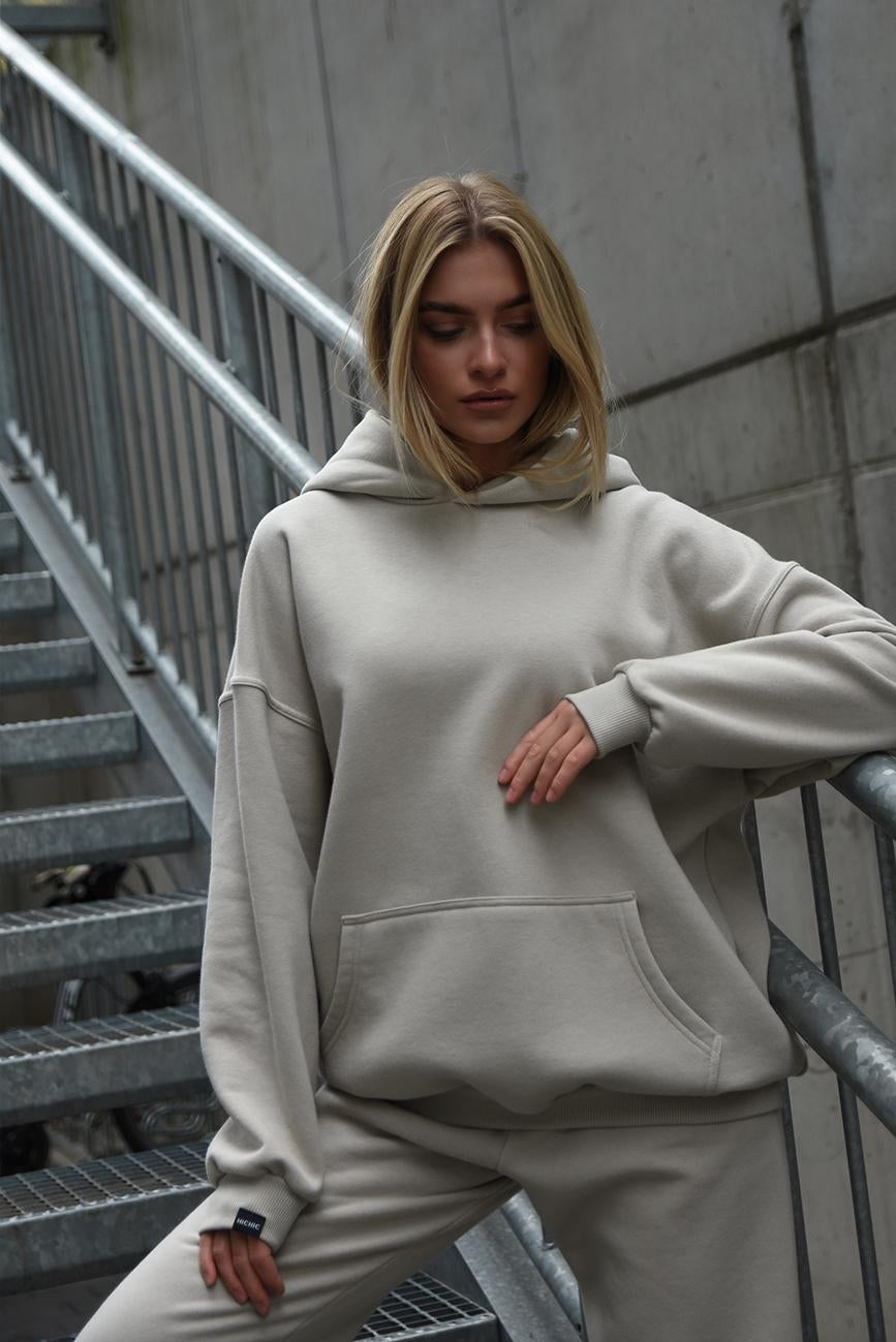 BEIGE OVERSIZED SWEATSHIRT HICHIC Moodie