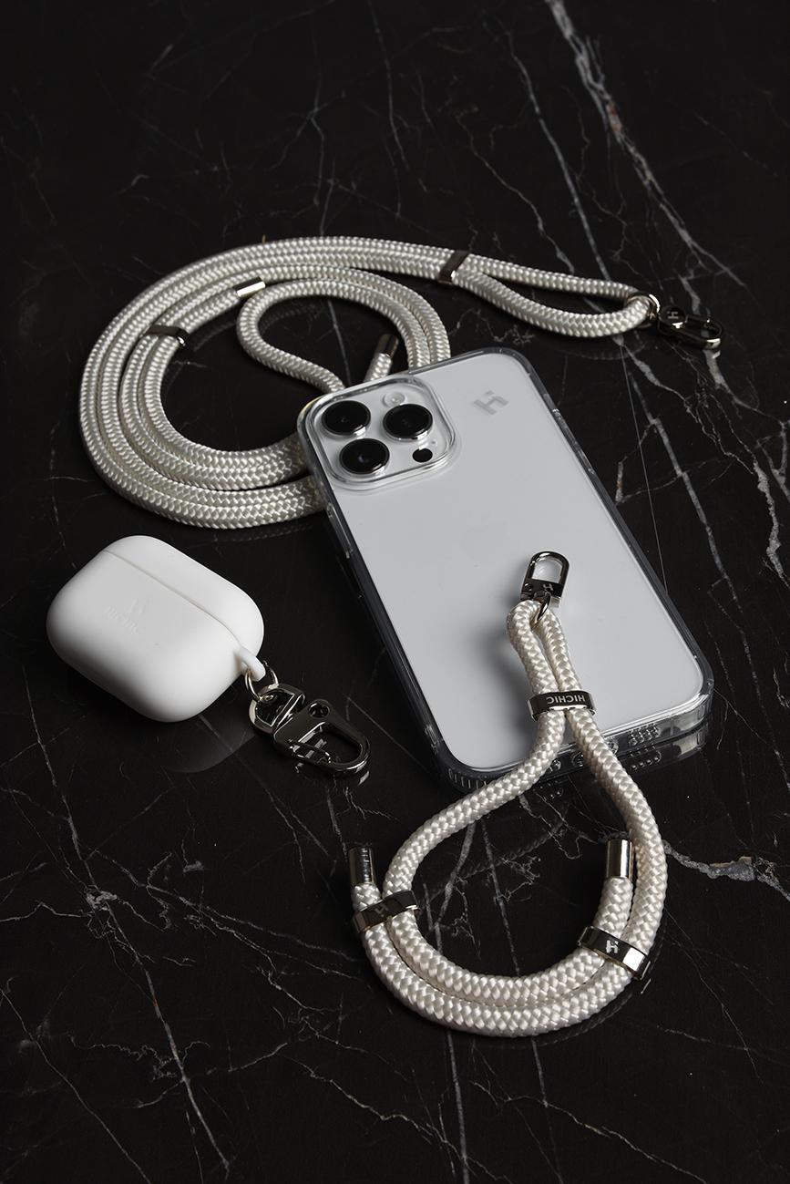 BÍLÝ KRYT NA AIRPODS PRO HICHIC AirFuska WhiteSilver