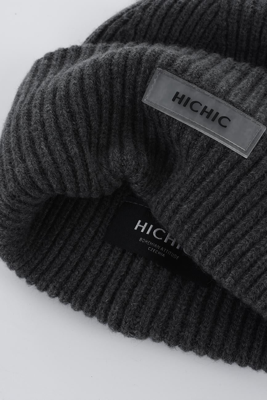 ANTHRACITE BEANIE HAT HICHIC LuxeKnit