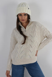 WOMEN'S WOOL HAT BEANIE HICHIC cream