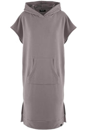 GREY LONG HOODED SWEATSHIRT DRESS HICHIC Kylie long