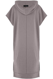 GREY LONG HOODED SWEATSHIRT DRESS HICHIC Kylie long