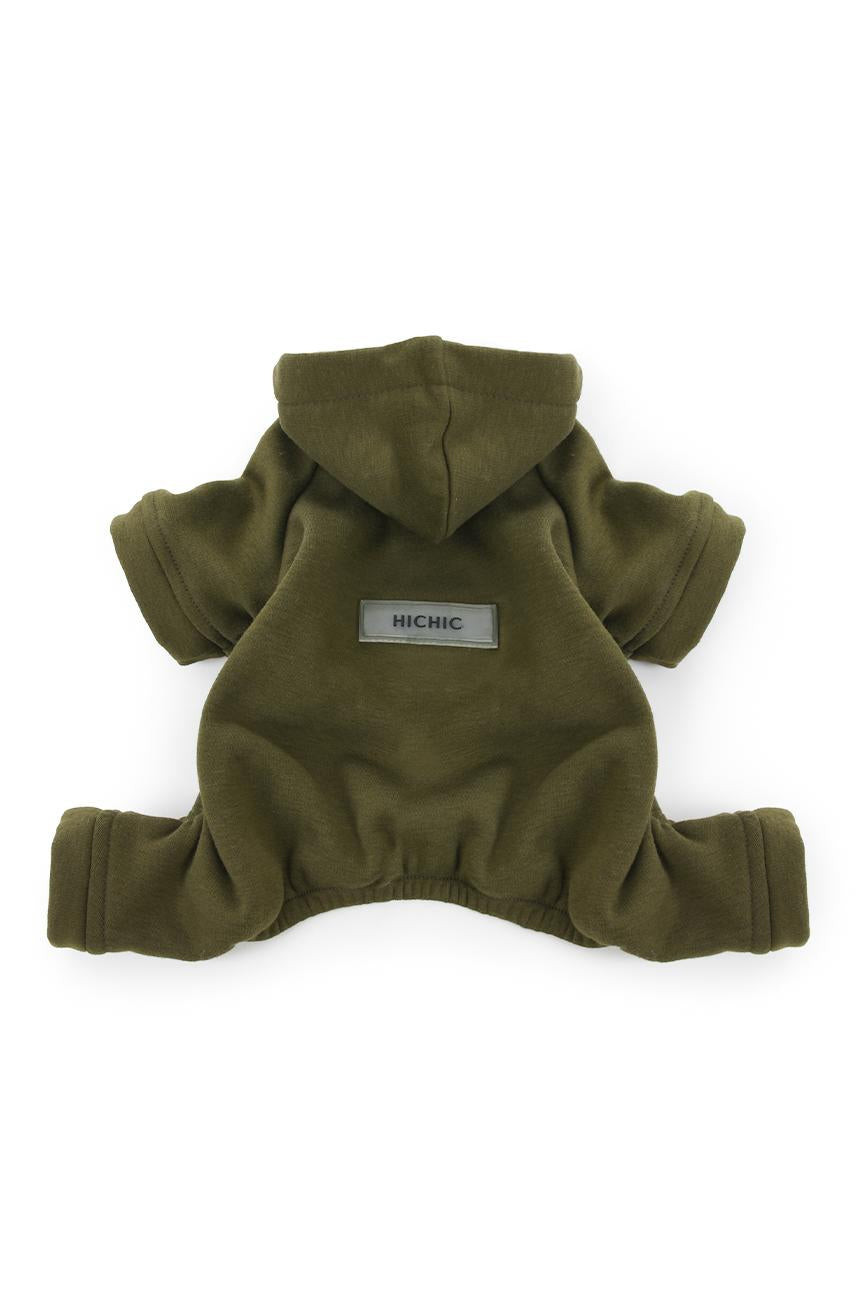 ZATEPLENÝ OBLEČEK PRO PSA KHAKI HICHIC Hoodie DOGverall