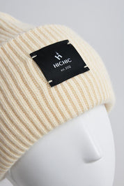 CASHMERE CHUNKY BEANIE CREAM HICHIC LuxeKnit