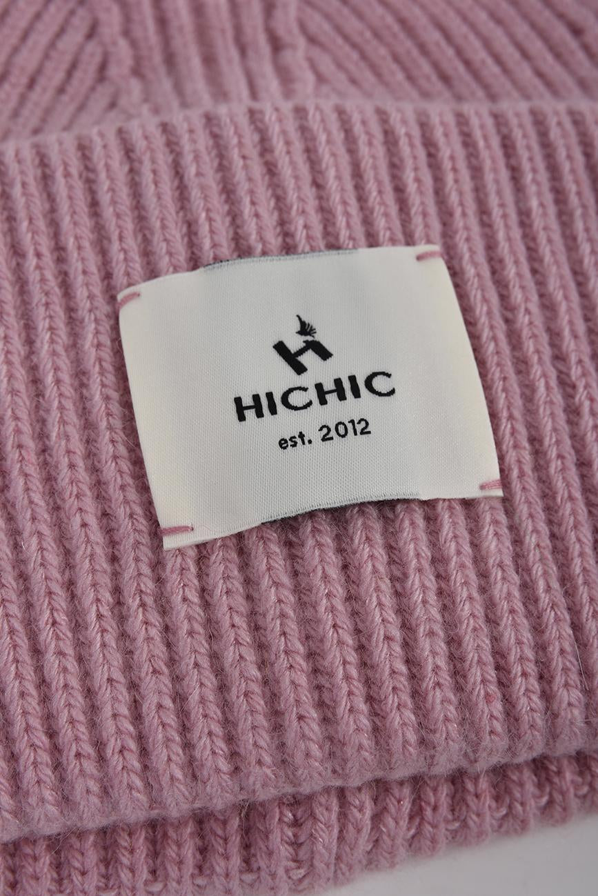 LADIES PINK CASHMERE HAT HICHIC LuxeKnit