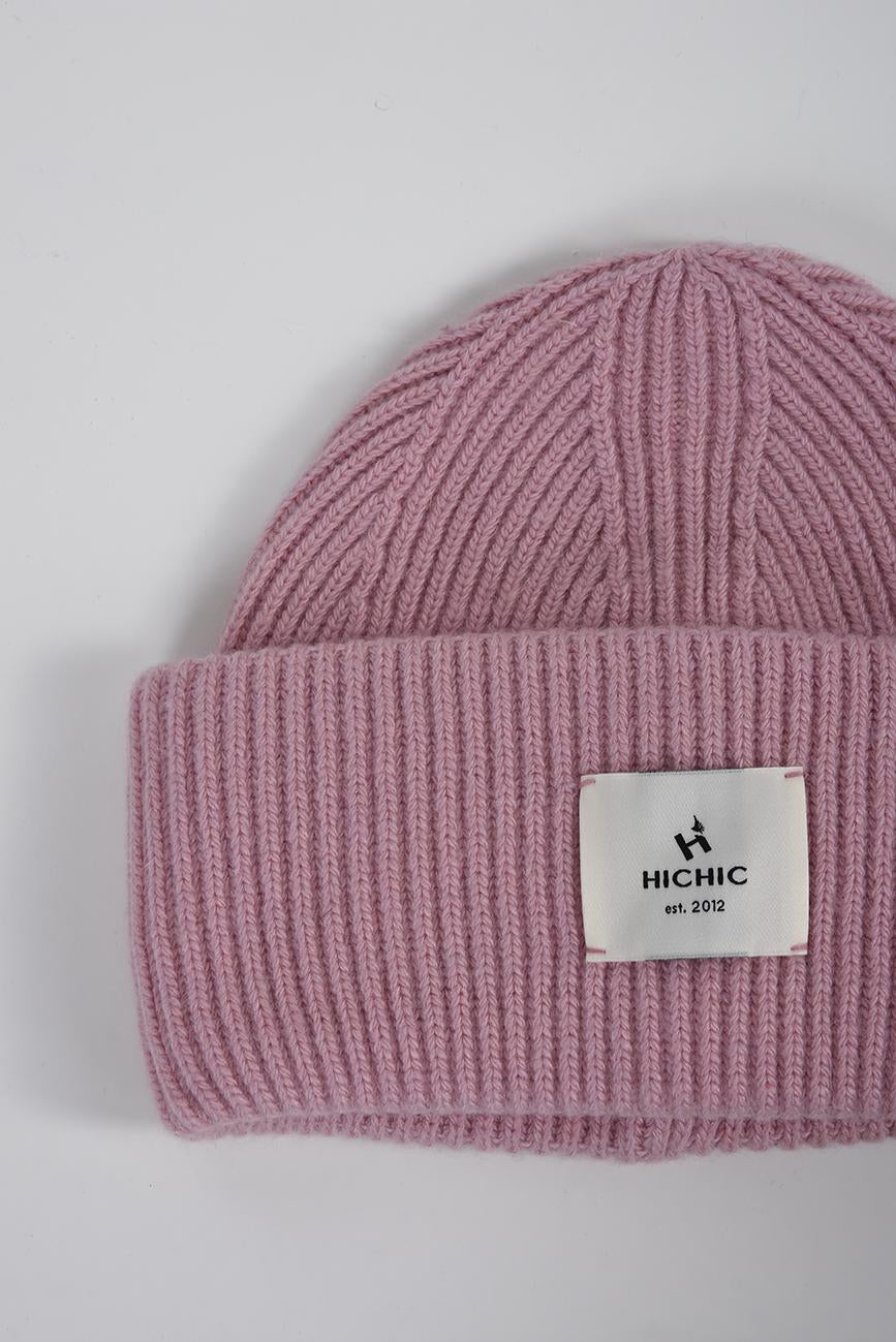 LADIES PINK CASHMERE HAT HICHIC LuxeKnit