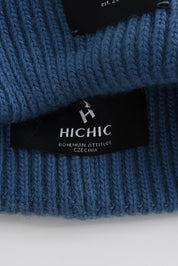 MODRÁ ZIMNÍ ČEPICE BEANIE HICHIC LuxeKnit