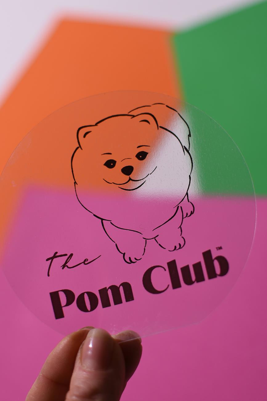 PRŮHLEDNÁ SAMOLEPKA 110x110 HICHIC The Pom Club