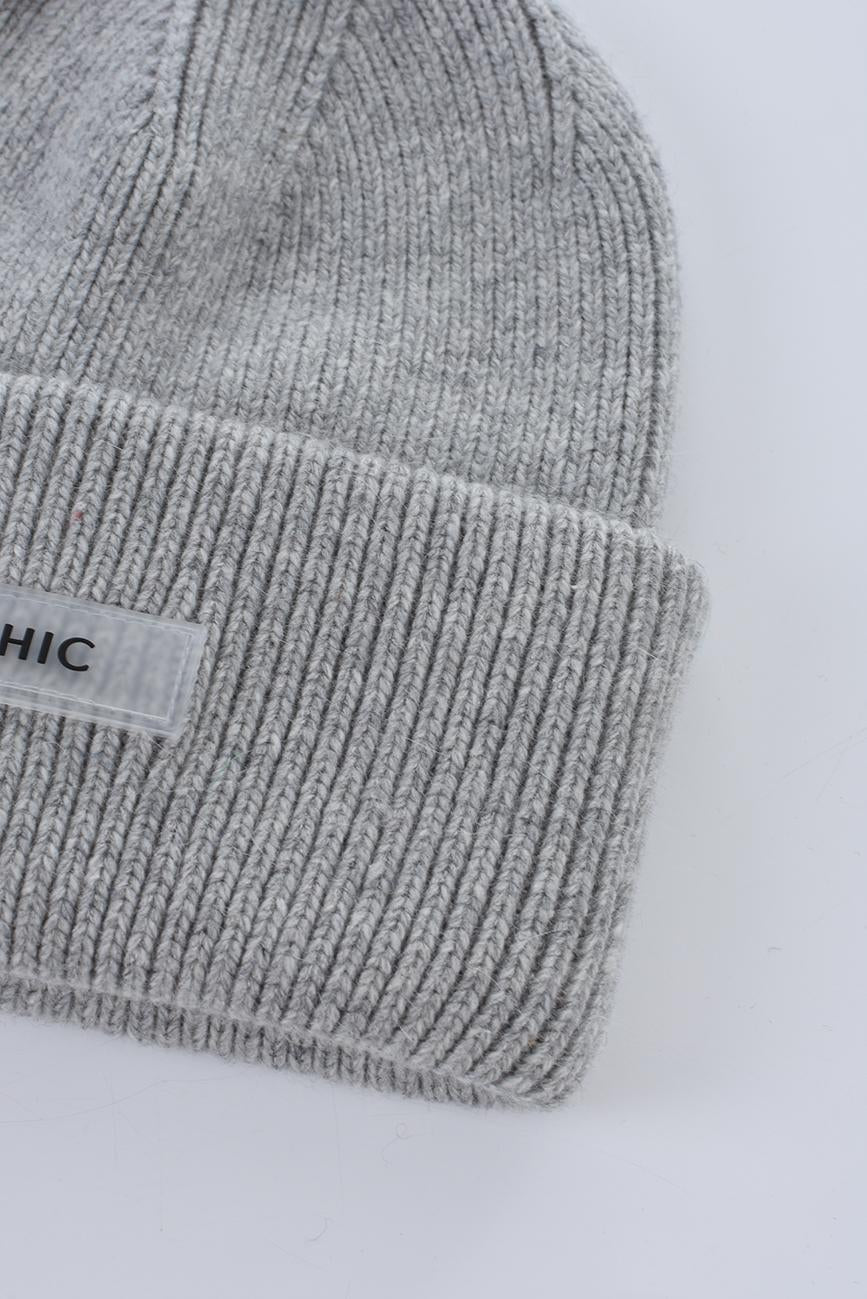 GRAY WINTER HAT HICHIC CoreKnit