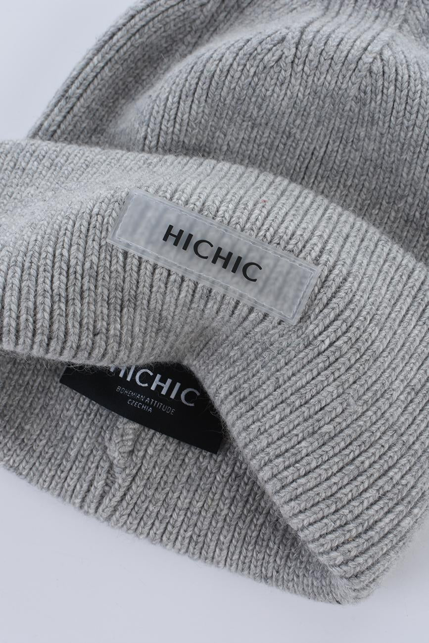 GRAY WINTER HAT HICHIC CoreKnit